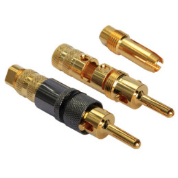 Banana Plug lock type gold and zinc plated cable 5mm