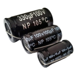 Condensatore Elettrolitico NP 100.0µF 100V 10% 105°C assiale