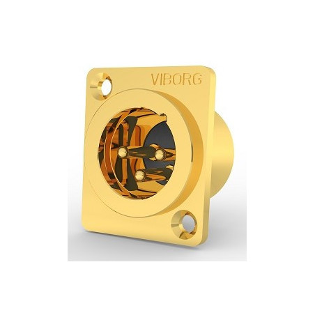 CM203G - XLR Male Socket - Pure Copper - Viborg Audio - Gold