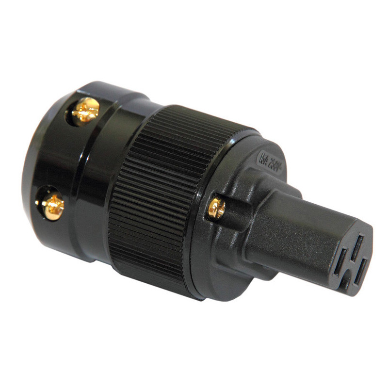Power connector 220V IEC gold plated black body