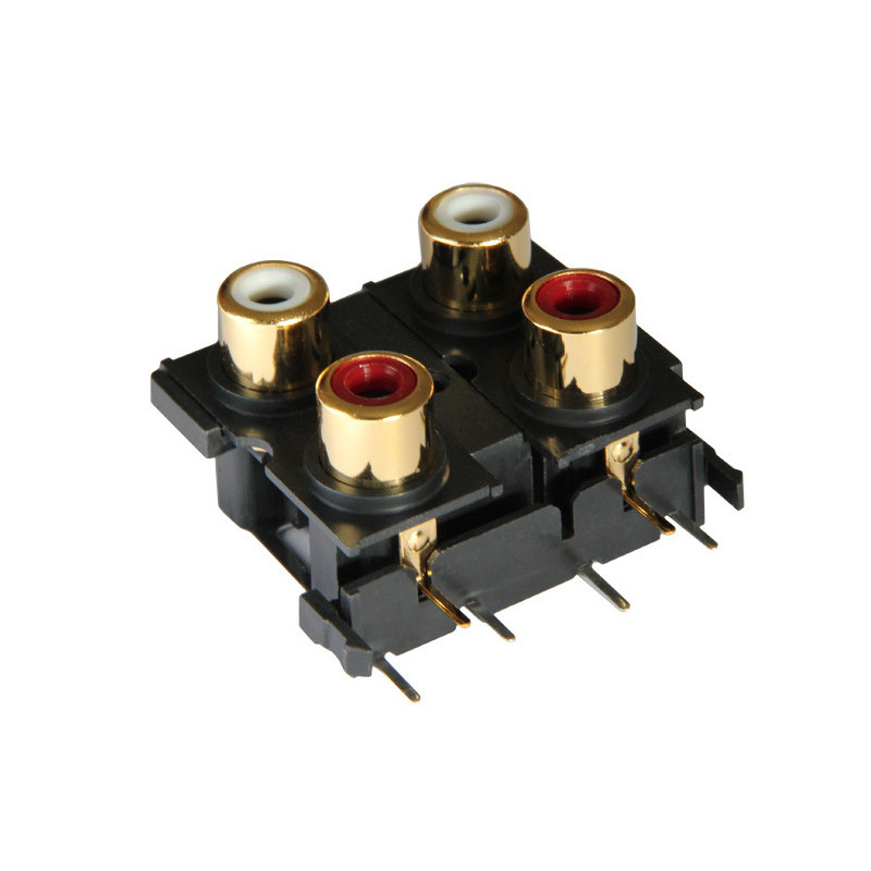 RCA double stereo module ABS – terminals gold plated – PVC