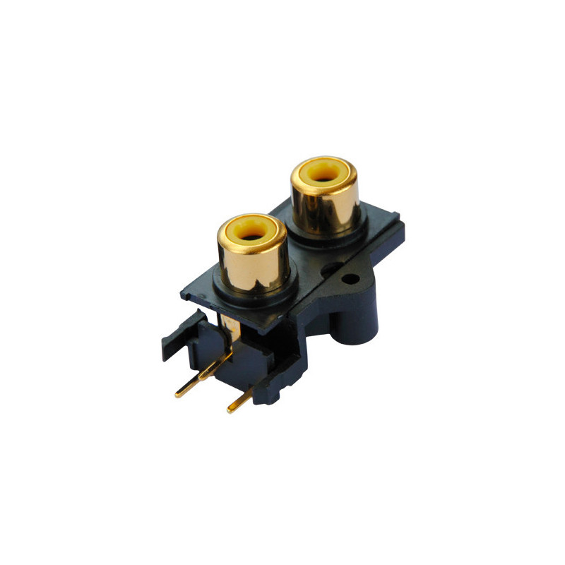 RCA stereo module in ABS – terminals gold plated – yellow