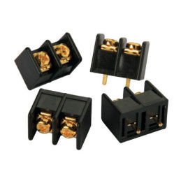 Terminal Block 2 pins, gold plated without nickel 20 Amper