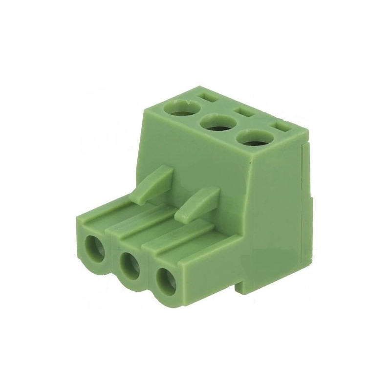 EuroBlock female for cable 3pin 90° step 5.0mm