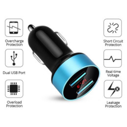 VCH2USB - Car Voltmeter with 2 USB charger battery