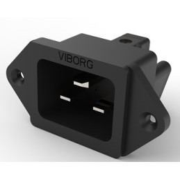VI-20R - IEC for panel Viborg Audio 20A/125V - Rhodium Plate