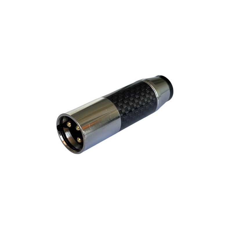 XLR male 3 pins gold plated, Carbon Fiber finishing